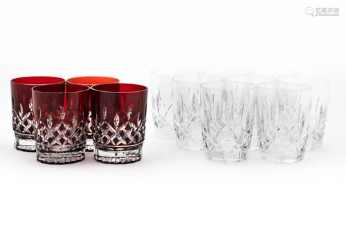 WATERFORD CRYSTAL LISMORE & HARPER BARWARE, 12PCS