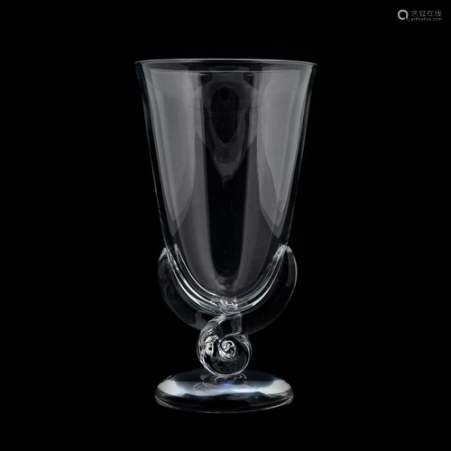 STEUBEN ENTWINED CRYSTAL FLOWER VASE, G. THOMPSON