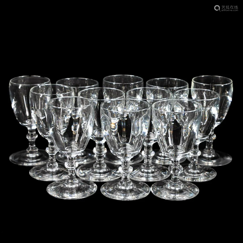 SET OF 12 STEUBEN COLORLESS CRYSTAL CORDIALS