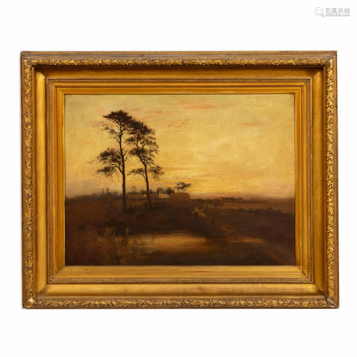 19TH C. BRITISH TONALIST LANDSCAPE PAINTING