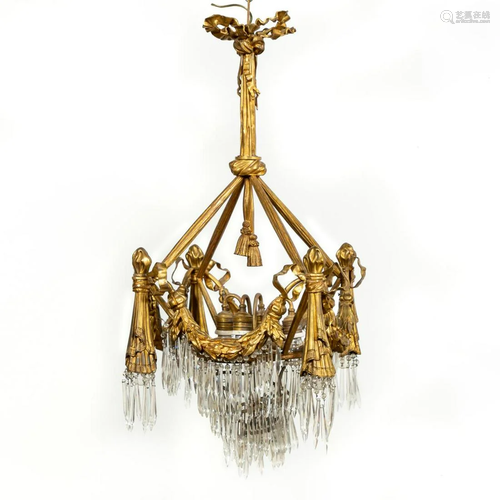 BELLE EPOQUE GILT BRONZE LOVER'S KNOT CHANDELIER