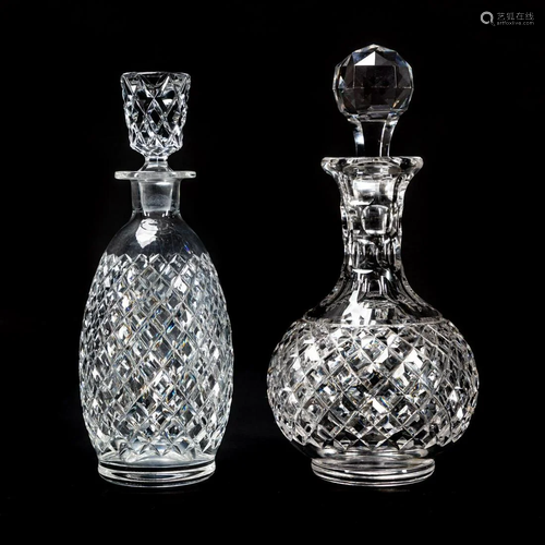 TWO HAWKES CUT GLASS 