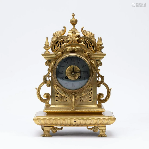 19TH C. JAPY FRERES GILT BRONZE MANTEL CLOCK