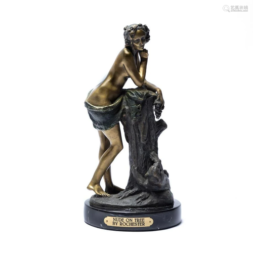 AFTER GECHTER, BRONZE FEMALE NUDE, MARBLE BASE