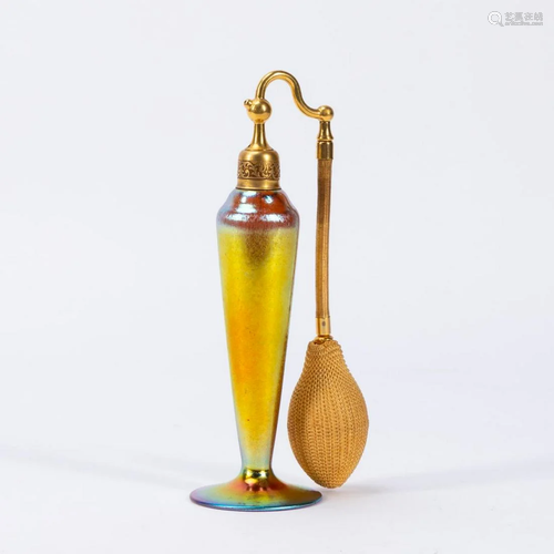 CARDER STEUBEN AURENE GOLD PERFUME ATOMIZER