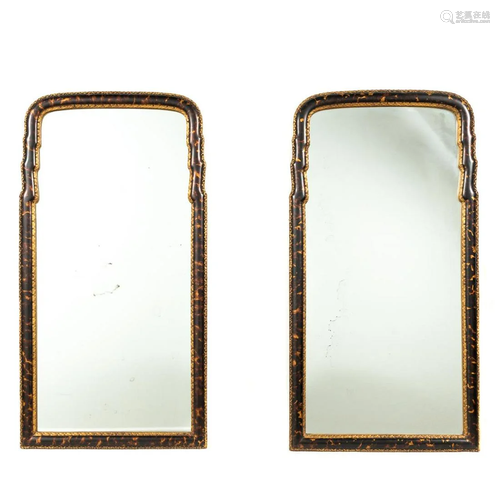 PAIR, CARVERS GUILD QUEEN ANNE STYLE MIRRORS