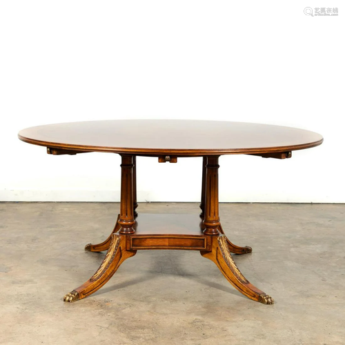 REGENCY STYLE EXPANDABLE PEDESTAL DINING TABLE