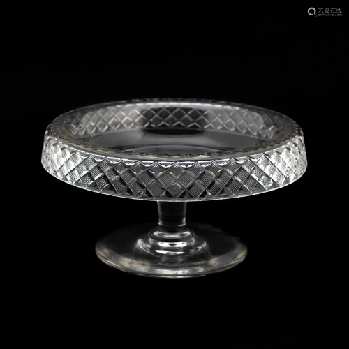 E. 20TH C. HAWKES CUT GLASS FOOTED TURNOVER BOWL