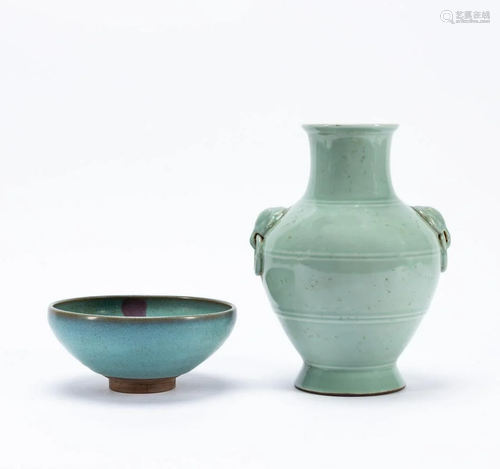 2 PCS, CHINESE CERAMICS, JUN WARE & CELADON