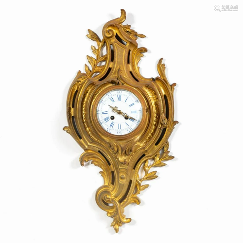 JAPY FRERES BRONZE LOUIS XV STYLE CARTEL CLOCK