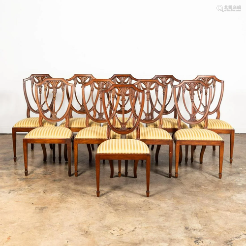 SET, TEN HENKEL-HARRIS SHIELD BACK DINING CHAIRS