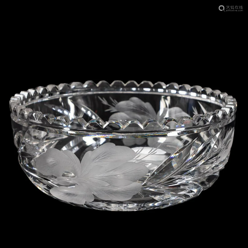 HAWKES IRIS GRAVIC CUT GLASS BOWL