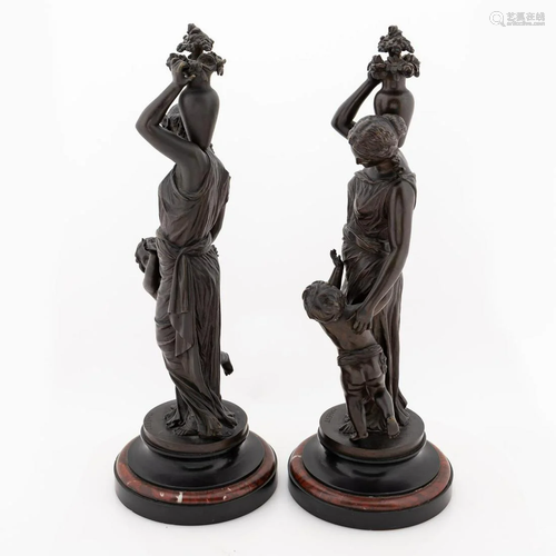 PAIR, ALFRED LOUIS HABERT FIGURAL BRONZES