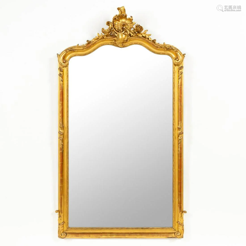 19TH/20TH C. LOUIS XV STYLE GILTWOOD MIRROR