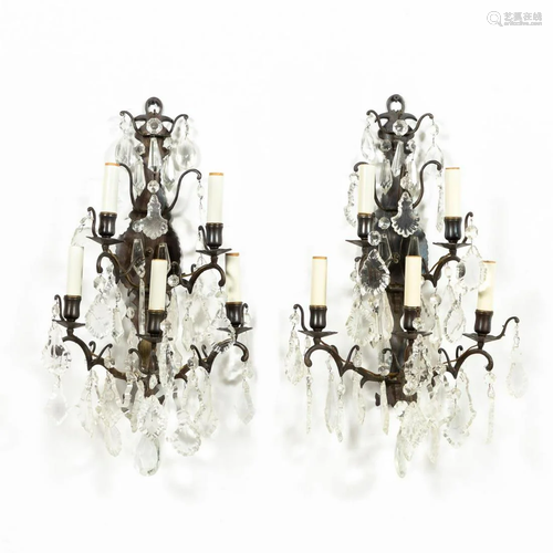 PR., BAROQUE STYLE FIVE-LIGHT ELECTRIFIED SCONCES