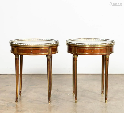 PR., 19TH C. FRENCH MARBLE TOP BOUILLOTTE TABLES