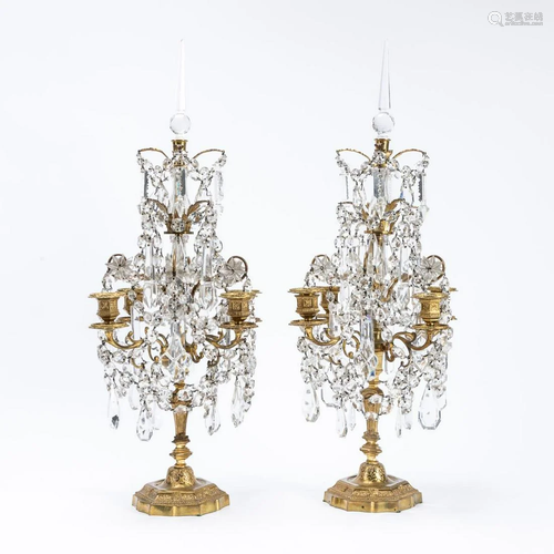 PR., LOUIS XV STYLE BRONZE & CRYSTAL GIRANDOLE