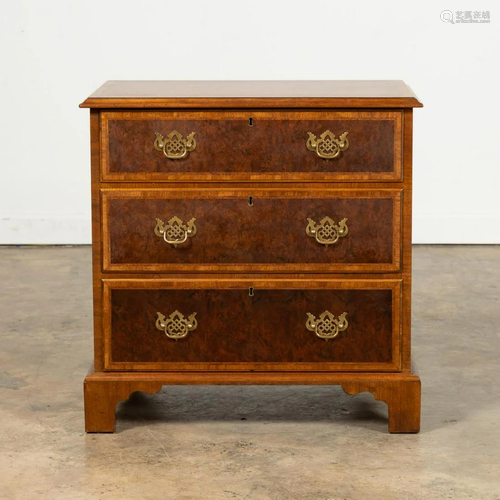 BAKER GEORGIAN STYLE BURL BACHELOR'S CHEST