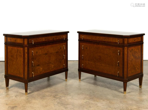 PR, NEOCLASSICAL STYLE MAHOGANY INLAID CHESTS