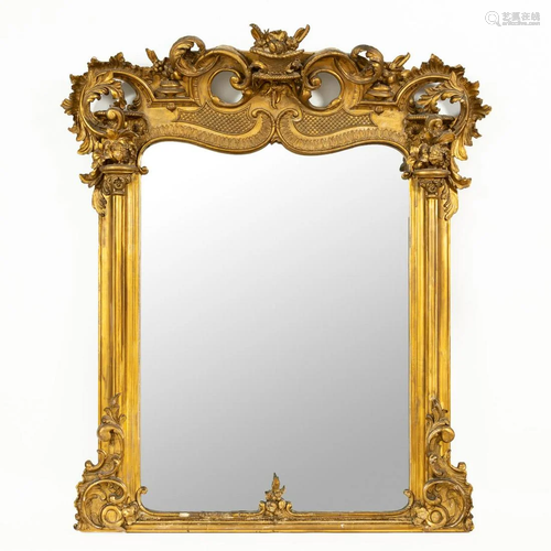 AMERICAN GILTWOOD ROCOCO REVIVAL MANTLE MIRROR