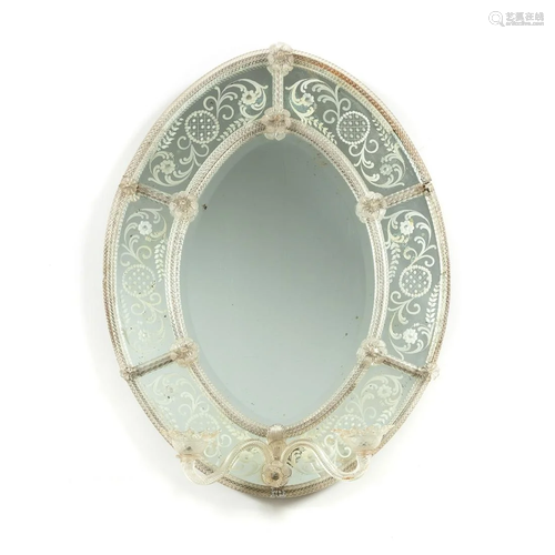 E. 20TH C. VENETIAN MURANO GIRANDOLE MIRROR