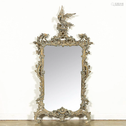 ITALIAN ROCOCO STYLE HANGING MIRROR, EAGLE FINIAL