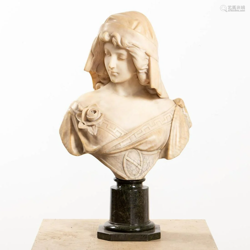 ADOLFO CIPRIANI, ITALIAN ALABASTER BUST OF LADY