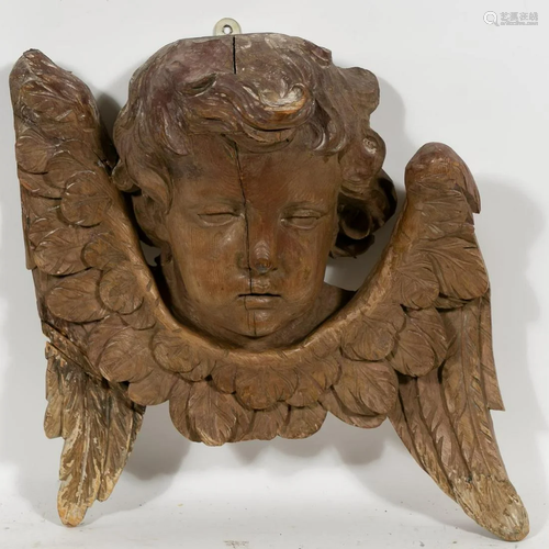 TURKISH HAND CARVED WOOD CHERUB