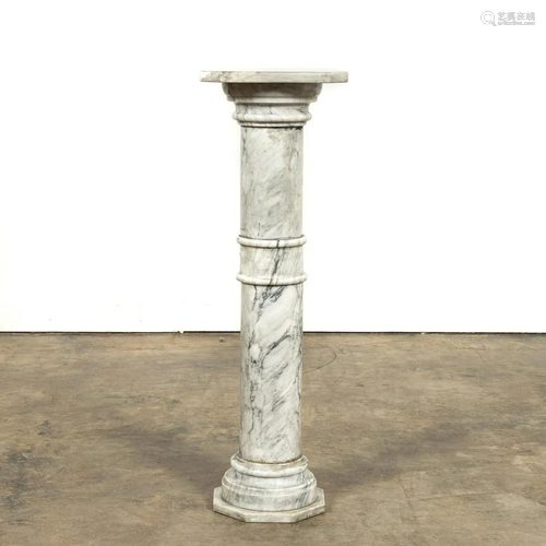 LATE 19TH C, CARRARA MARBLE SCULPTURE PEDESTAL