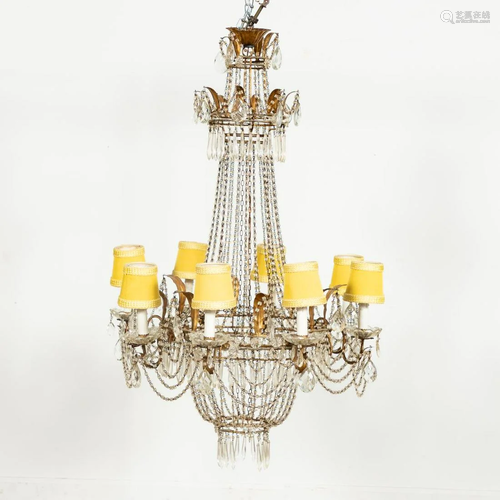 20TH C. ITALIAN EIGHT-LIGHT BASKET CHANDELIER