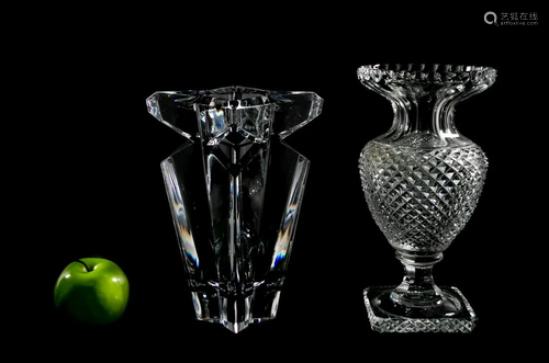 LENOX & DESIGN GUILD, TWO CRYSTAL VASES