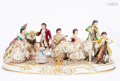 M.V. MUELLER & CO. PORCELAIN FIGURAL GROUPING