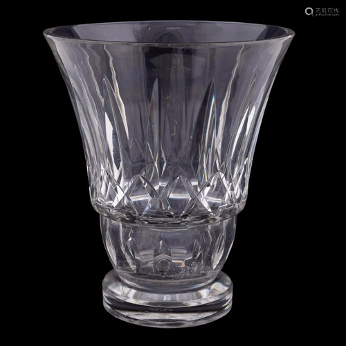 LARGE BACCARAT CRYSTAL FOOTED VASE