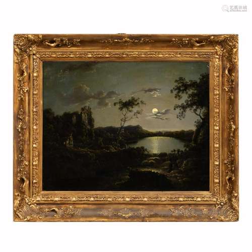 CONTINENTAL, NOCTURNAL LANDSCAPE, GILTWOOD FRAME