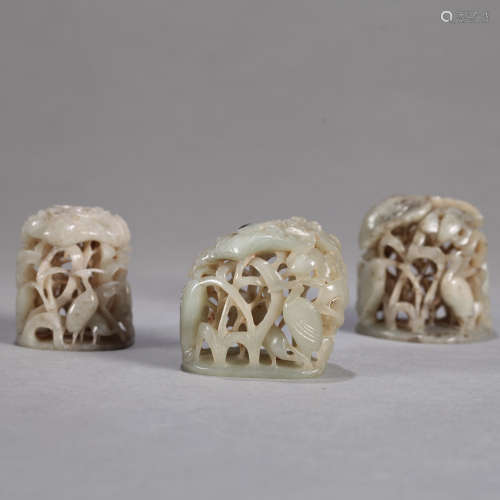A Set of Three Pieces of Jade Decorations