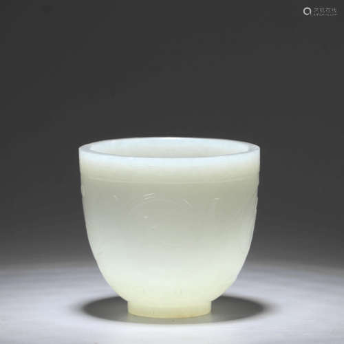A CHINESE JADE CARVED CUP