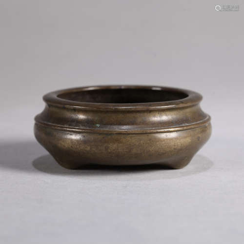 A CHINESE BRONZE INCENSE BURNER,QING DYNASTY