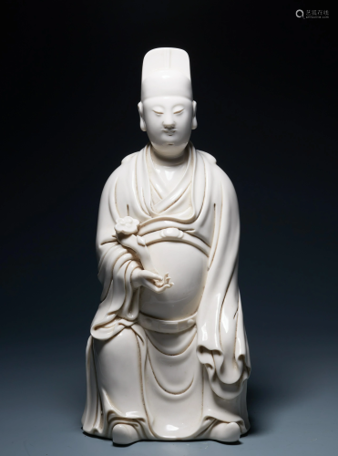 Civil servant statue of Dehua kiln in Ming Dynasty