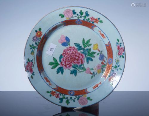 Qing Yongzheng pastel flower pattern plate