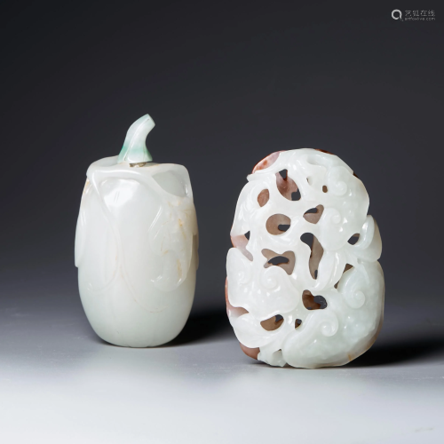 Two pieces of Hetian jade in Qing Dynasty