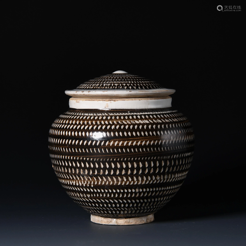 Song Cizhou kiln lid jar