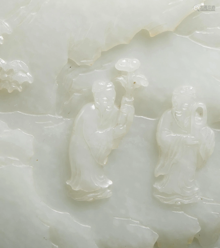 Screen insertion of Hetian Baiyu landscape figures in