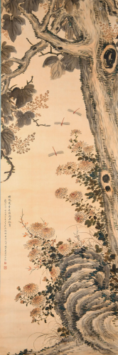Draw insect pictures under the trees in Qian Songyan