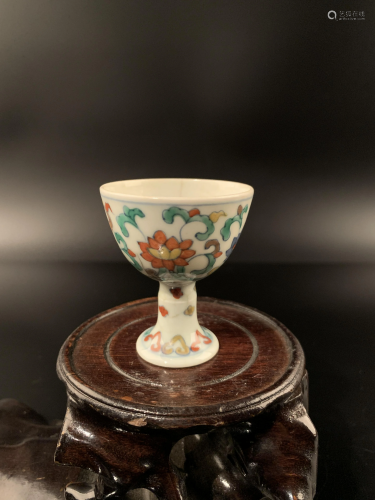 Chinese DouCai Flower Stem Cup