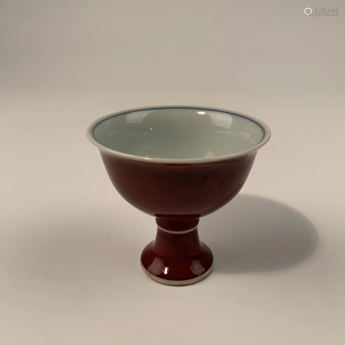 Chinese Yongle Red Glazed Cup