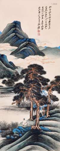 A Chinese Scholars under the Pine Tree Painting, Zhang Da Qi...
