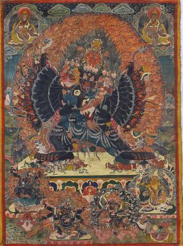 A Thangka Panel Of Yamantaka