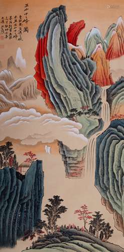 A Chinese WuShan Twelve Mountain Top Painting, Zhang Da Qian...