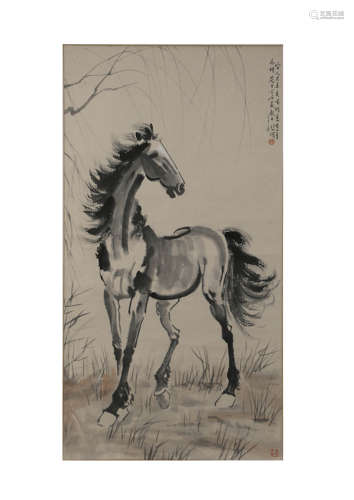 A Chinese Horse Painting, Xu Beihong Mark