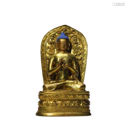 A Gilt Bronze Statue Of Amitayus